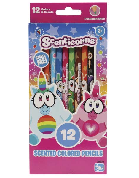 SCENTICORNS 12pcs  Scented Colored Pencils