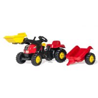 Rollykid-X traktori, etukuormaaja ja perävaunu