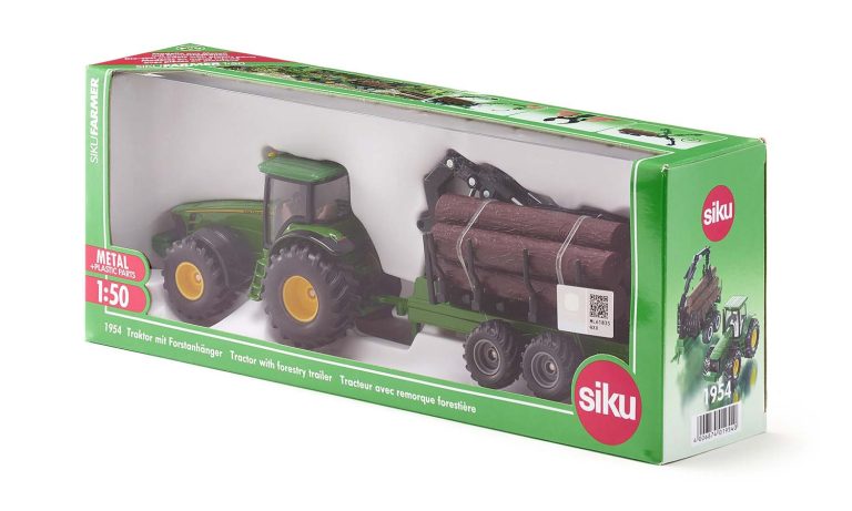 Siku 1:50 Tractor With Forestry Trailer