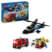 Helikopteri, paloauto ja sukellusvene yhdessä