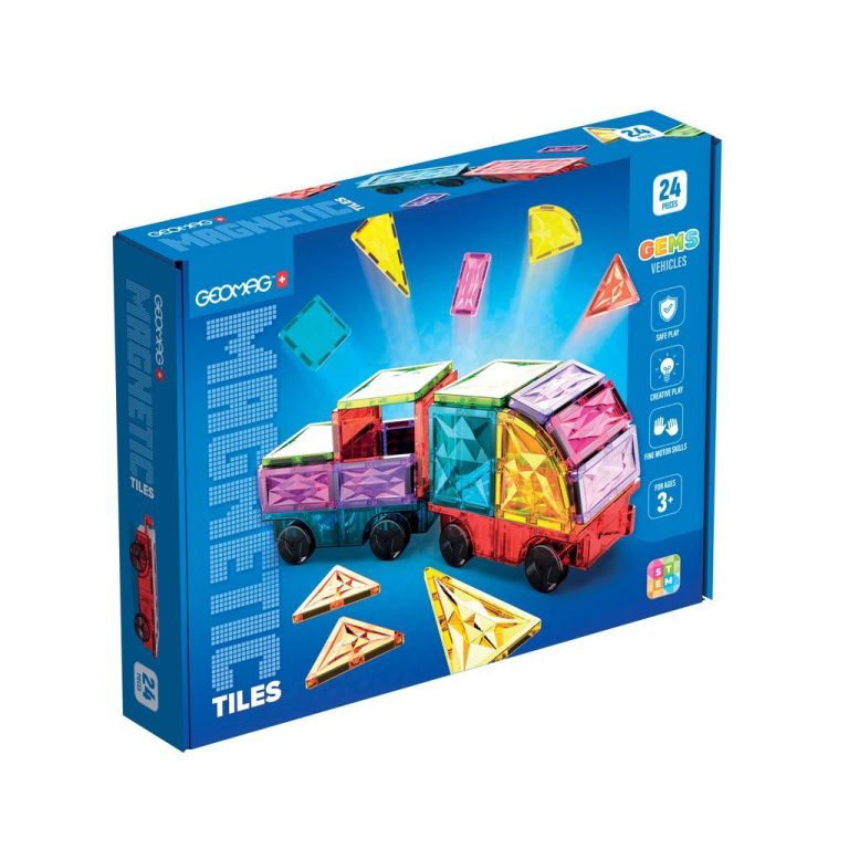 Geomag Magnetic Tiles Gems Vehicles -rakennussetti