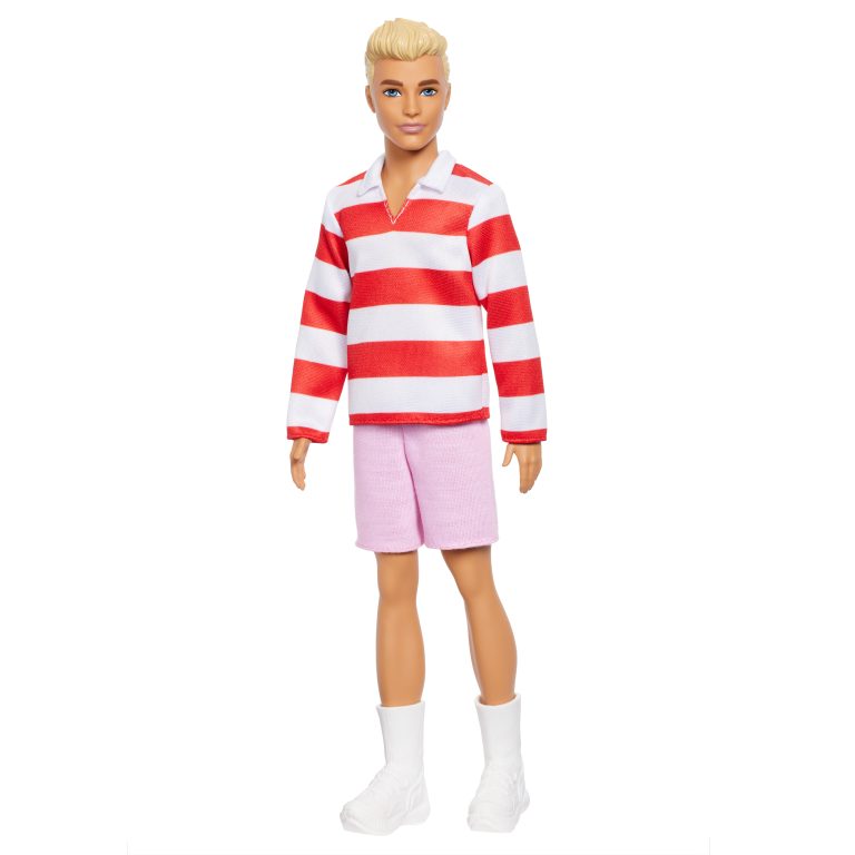 Barbie Ken Fashionista-nukke raidallisessa paidassa