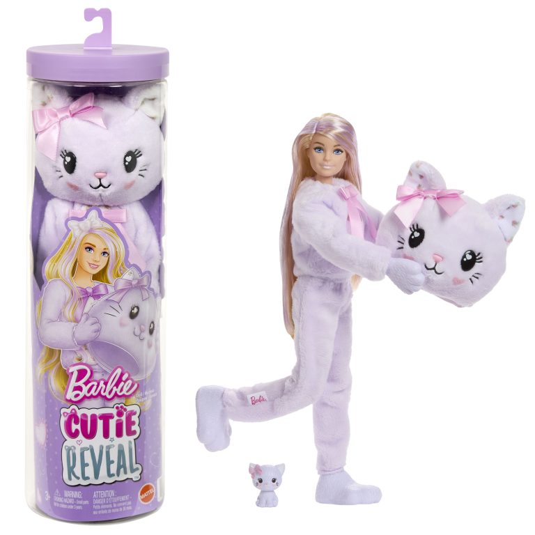 Barbie Cutie Reveal Sweet Bows -nukke Lila Kissa
